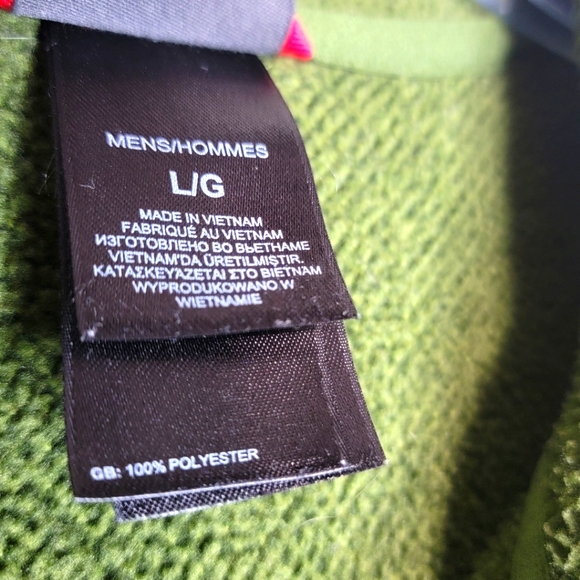 The North Face Jacket  Men 1/4 Zip Pullover Fleece Green Knit size L. #408 - Picture 4 of 6